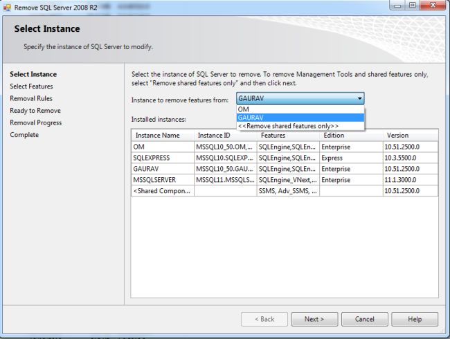 Selecting Instance in Sql Server